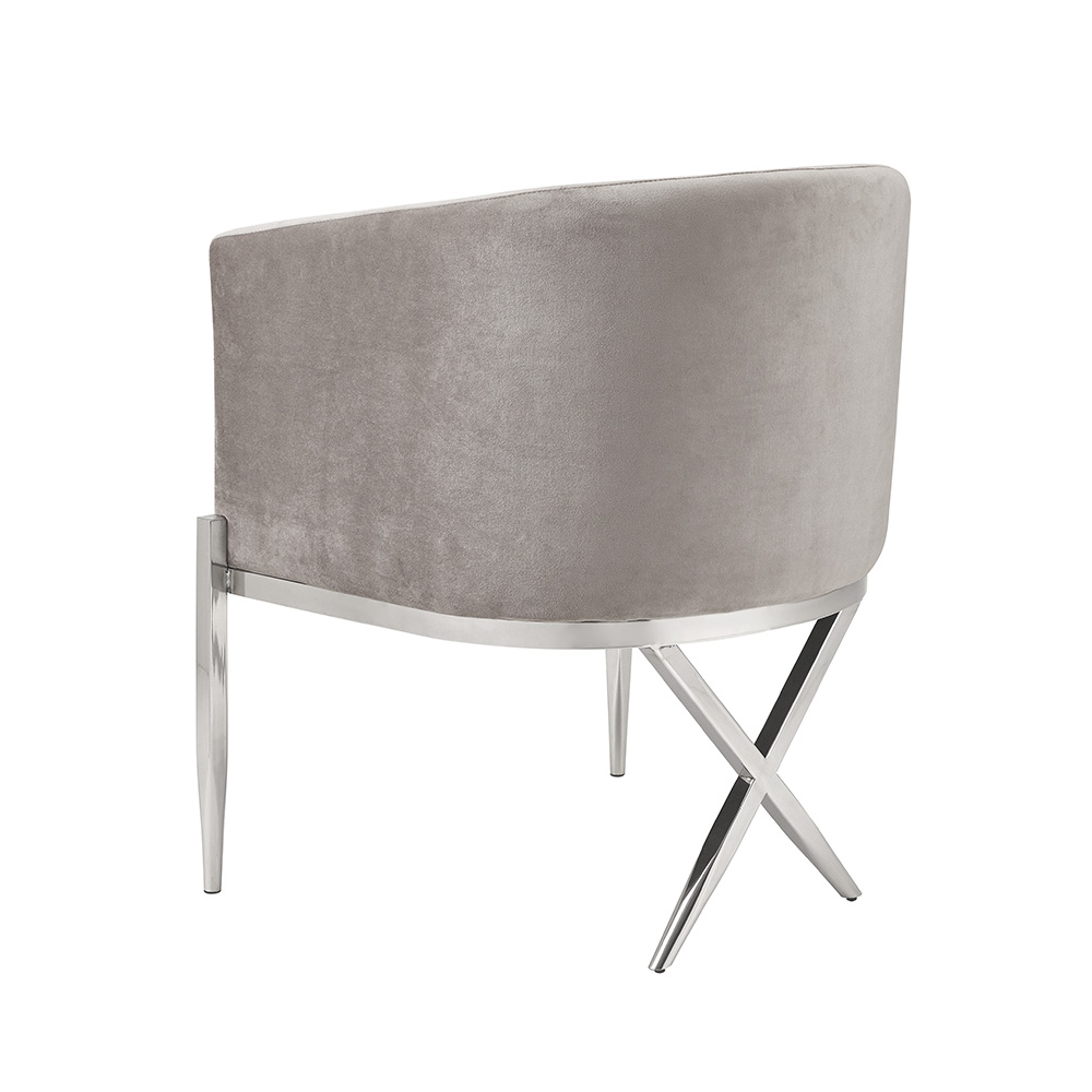 Anton Accent Chair: Grey Velvet